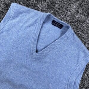Joseph Turner‎ Sweater Vest Mens Large Blue 100% Lambswool V-Neck Knit Pullover